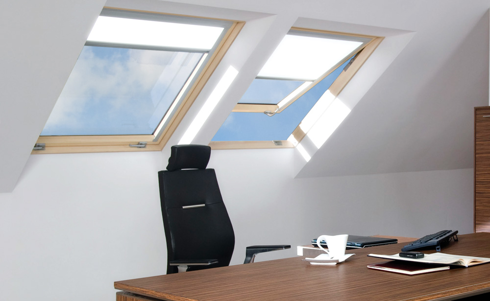 Roof-blind-home-office  Skylight shade, Loft room, Attic remodel