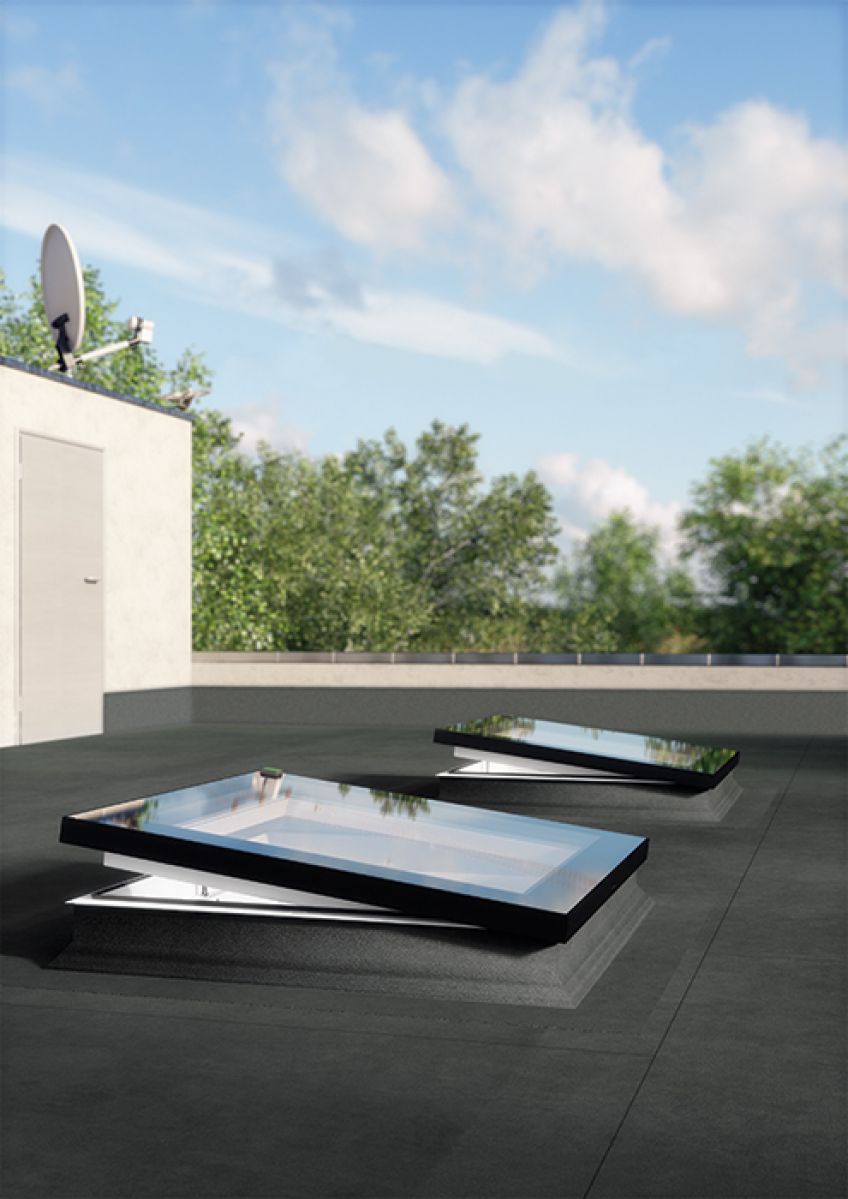 Type F Flat Roof Window Features A Sleek Modern Look Characterised By Excellent Thermal Insulation Parameters Fakro Fakro roof windows are specified in both modern new homes and also renovated existiting homes. type f flat roof window features a